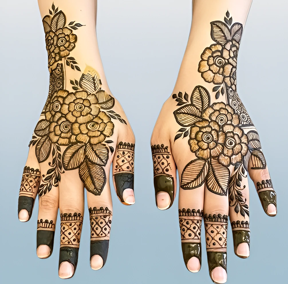 back hand mehndi design