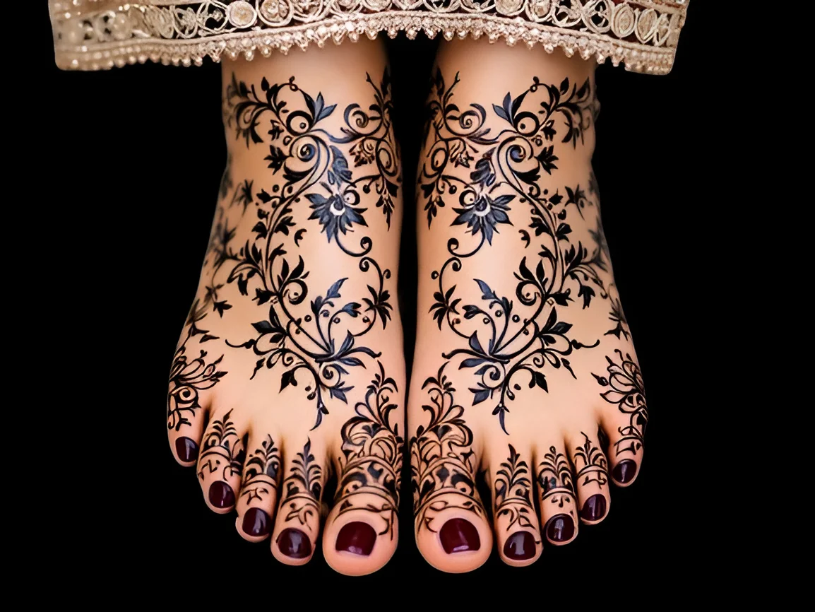 Foot mehndii design